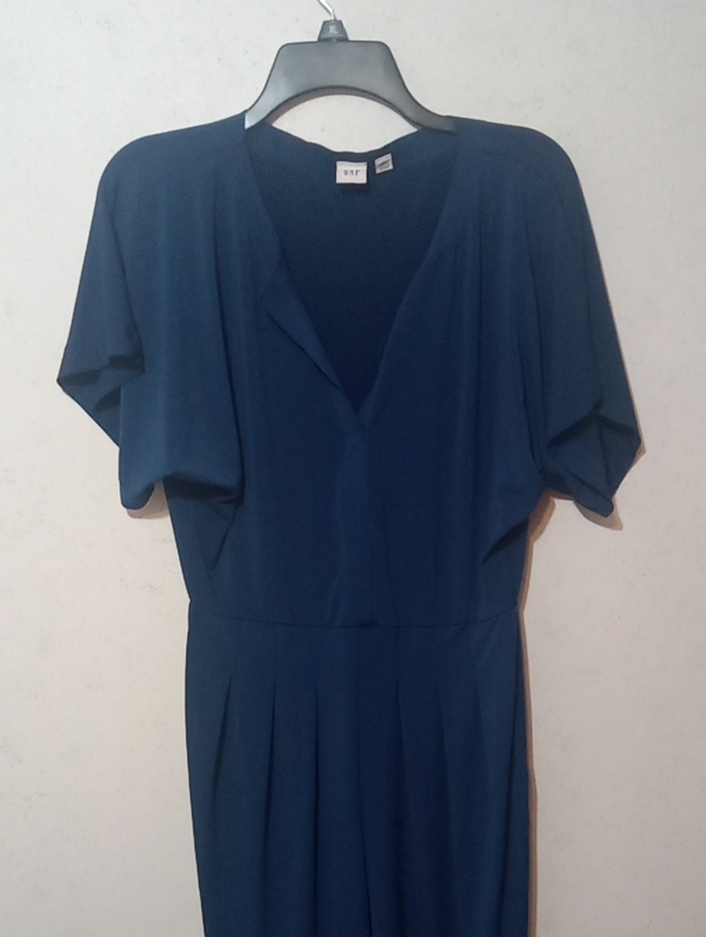 GAP Navy V-Neck Midi Jumpsuit with Flutter Sleeves